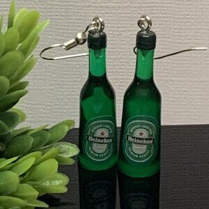 Beer Earrings, Heineken Earring, Alcohol Earring, Liquor Earring, Drink Earring